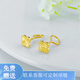BVYSLCN黃金四葉草耳釘女999足金彎鉤金耳釘送閨蜜送女友生日禮物 四葉草耳釘0.27g/單支支持多退少補