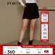 PORTS寶姿 新品女裝甜美百搭波浪邊休閑短褲SN9P026CWF002 黑色 M (6)