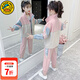 G.duck女童秋裝套裝2025新款兒童衣服洋氣韓版中大童寬松春秋運動(dòng)兩件套 粉色 110 尺碼4~5歲【100-110cm】