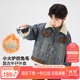 左西男童加厚仿兔毛牛仔外套2025新款兒童棉服棉衣洋氣 淺牛仔色 120