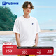 FILA FUSION斐樂(lè )潮牌多彩休閑短袖T恤夏季寬松純棉防曬涼感情侶上衣 標準白-WT（25年升級版） M /170/92A
