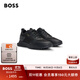 BOSS博斯男士品牌標識裝飾混合材質(zhì)運動(dòng)鞋JONAH 007-黑色 40