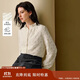 茵曼（INMAN）茵曼宮廷風(fēng)磨毛針織蕾絲襯衫2025冬女裝新款燈籠袖襯衣 米白色 M