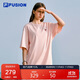 FILA FUSION斐樂(lè )潮牌章昊同款短袖T恤2025夏情侶寬松純棉涼感t恤上衣