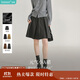 茵曼學(xué)院風(fēng)格雷系百褶短裙女2025年春季新款高腰顯瘦半身裙 深灰色 M