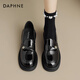 達芙妮黑色小皮鞋女單鞋2025新款通勤工作秋季英倫風(fēng)平底jk樂(lè )福鞋