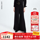 朗姿高腰闊腿直筒褲時尚西裝褲氣質(zhì)高級感通勤西褲2025年秋季新款 黑色 L
