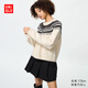 優(yōu)衣庫女裝費爾島風(fēng)圓領(lǐng)針織衫/毛衣毛衫479233 01 乳白色 M /160/84A