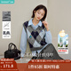 茵曼（INMAN）2025秋冬女裝新款學(xué)院風(fēng)菱格立體花朵針織馬甲V領(lǐng)背心毛衣 深花灰 XL