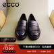 愛步（ECCO）樂福鞋女 25年新款簡約百搭女士單鞋真皮低跟女鞋 都市232853 黑色23285301001 37