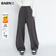 RA&RN熱愛(ài)如你 加絨運動(dòng)香蕉褲女2025冬季新款垂感休閑闊腿直筒長(cháng)褲 深灰色 L