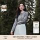 珂萊蒂爾冬季通勤氣質(zhì)淑女細支羊毛香風(fēng)針織衫女 淡灰 L