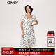 ONLY氣質(zhì)休閑V領(lǐng)中長(cháng)款泡泡袖連衣裙女|123207156 H23 黑波點(diǎn) XS (155) 76A