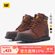 CATCAT卡特男士休閑工鞋經(jīng)典牛皮面防滑大黃靴工裝低靴 棕紅 41 