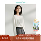 茵曼（INMAN）休閑長(cháng)袖打底衫女桑蠶絲T恤圓領(lǐng)寬松內搭真絲 米白色 M