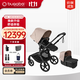 博格步（BUGABOO）【新品】 FOX5 Renew博格步高景觀(guān)嬰兒推車(chē)可坐可躺雙向兒童推車(chē) 黑架黑座砂礫棕 Fox5Renew