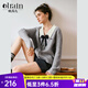 Olrain歐芮兒灰色翻領(lǐng)毛衣女裝秋季法式學(xué)院風(fēng)套頭衫 灰色 M