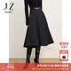 玖姿·安娜蔻摩登優(yōu)雅氣質(zhì)百搭復古側拉長(cháng)裙半身裙女冬款 丈青 S