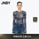 JNBY/江南布衣【商場(chǎng)同款】25秋新品T恤修身圓領(lǐng)皮膚衣長(cháng)袖5P9113070 544/灰紫系 XL