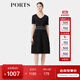 PORTS寶姿春季新品女裝腰部裝飾花蕊飾邊修身連衣裙ALP8K203RZE012 黑色 S （4）