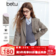 百圖betu女裝2025春季新款西裝日常通勤寬松西裝百搭外套女2501T45 燕麥色 M