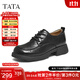 他她（TATA）2025秋商場(chǎng)同款英倫風(fēng)小皮鞋女牛津鞋新款CWK04CM5 黑色 37