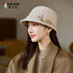啄木鳥(niǎo)（TUCANO）高品質(zhì)羊毛呢漁夫帽女2025秋冬英倫法式赫本風(fēng)復古氣質(zhì)款貴婦盆帽 卡其色 M 55-58c