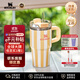 STANLEY網(wǎng)紅吸管杯水杯大容量辦公車(chē)載不銹鋼杯591ML-黃白沙灘雙十一送禮