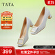 他她（TATA）氣質(zhì)方扣單鞋女鞋2025新粗跟高跟鞋法式鞋子女鞋 蘭灰 38
