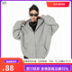 ICH MODE外套女美式衛衣開(kāi)衫春秋男女同款寬松連帽雙拉鏈慵懶情侶上衣長(cháng)袖 淺灰色 L