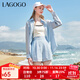 LAGOGO拉谷谷高腰百搭多色短褲女2024年夏季新款寬松薄款休閑褲子 淺藍色(N8) L