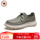 駱駝軟底休閑布鞋一腳蹬男鞋套腳透氣防滑帆布鞋P15S046008綠色42