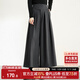 尚都比拉冬季時(shí)尚通勤斜紋磨毛小眾高腰雙側口袋裙褲 炭灰色 L 