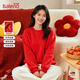 班尼路（Baleno）紅色衛衣女加絨保暖大碼長(cháng)袖女2026馬年本命年衣服新年內搭上衣女