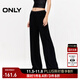 ONLY夏季休閑百搭垂墜感高腰闊腿褲休閑褲女|124214010 H1Z 黑色 160/64A/S