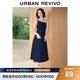 UR夏季新款女裝設計感斜肩領(lǐng)吊帶牛仔連衣裙UWG840189 寶藍 S
