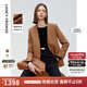 朗姿2025年秋季新款法式高智設計感西服外套氣質(zhì)職業(yè)通勤西裝女 紅駝色2 M
