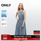 ONLY2025夏季新款天絲編織掛脖領(lǐng)立體裁剪牛仔連衣裙女|125242008 J32洗水牛仔藍(lán) S
