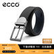 愛(ài)步（ECCO）商務(wù)休閑皮帶 金屬針扣腰帶男9105892 黑色/午夜藍120cm禮盒裝