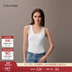 Calvin KleinJeans25夏季女士休閑ck羅紋彈力修身內搭背心針織T恤40WL276 YAA-月光白 XS