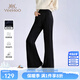 英氏（YEEHOO）女童褲子兒童喇叭褲秋季新款休閑運動(dòng)褲中大童裝彈力百搭長(cháng)褲童裝 帥氣喇叭-黑色 165