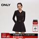 ONLY2025秋季新款時(shí)髦針織拼接假兩件牛仔短裙連衣裙女|125442001 E13黑巧棕色 S