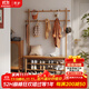 青櫨全實(shí)木換鞋凳衣帽架入戶(hù)門(mén)落地掛衣架鞋架組合一體玄關(guān)門(mén)廳置物架 100cm-櫻桃木色-加粗進(jìn)口橡膠木 11掛鉤+全3A進(jìn)口橡膠木+送貨上門(mén)