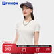 FILA FUSION斐樂(lè )潮牌女裝針織短袖衫2025夏季新款時(shí)尚休閑緊身T恤 云白色-WT M 165/84A/M
