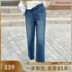 美洋（MEIYANG）超薄法棍牛仔褲 萊卡四面彈超薄九分褲 高腰百搭牛仔褲【大50】 深牛仔藍 XL