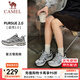 駱駝（CAMEL）情侶穿搭[追尋2.0]慢跑鞋男女2025透氣復古緩震旅游運動(dòng)跑步鞋 K25B097058，象牙色/銀白 ，女 38