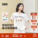 森馬（Semir）短袖t恤女中長(cháng)款寬松顯瘦萌寵印花上衣2025夏裝新款透氣套頭衫 本白10102-戴珍珠項鏈的小貓 M
