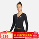 耐克（NIKE）舒適瑜伽休閑拉鏈緊身長(cháng)袖T恤魚(yú)骨上衣FD2377-010 黑色  M 