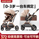 ANGI BABY嬰兒推車(chē)可坐可躺嬰兒車(chē)輕便折疊新生兒減震高景觀(guān)雙向兒童手推車(chē) 頂配香檳金【一鍵收車(chē)+PU橡膠輪]