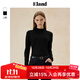 ELAND衣戀長(cháng)袖T恤女半高領(lǐng)彈力修身舒適打底衫2025秋季新款 黑色(19)Black M 165